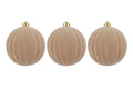 Set 3pz palle di natale in plastica e velluto d.15cm  | Rohome