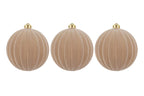 Set 3pz palle di natale in plastica e velluto d.15cm  | Rohome