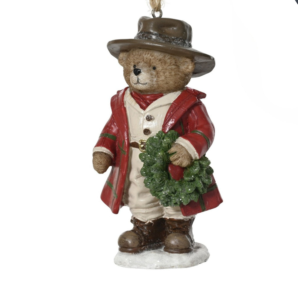 Addobbo Orsetto Natalizio Pendente con Cappotto e Cappello | Rohome