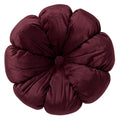 Cuscino arredo in velluto d.38cm a forma di fiore bordeaux | Rohome