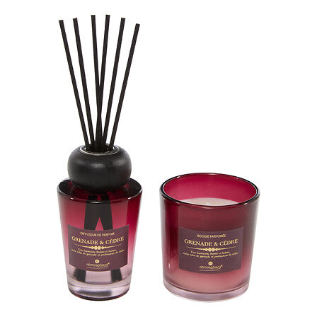Confezione regalo profumo ambiente e candela melograno e cedro | Rohome