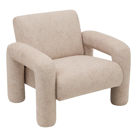 Poltrona in tessuto beige moderna | Rohome