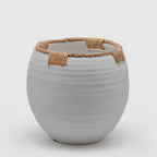 Edg - Vaso in terracotta con corde h.15cm | Rohome