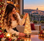 Albero di natale in vetro colore ambra rotante h39 | Rohome