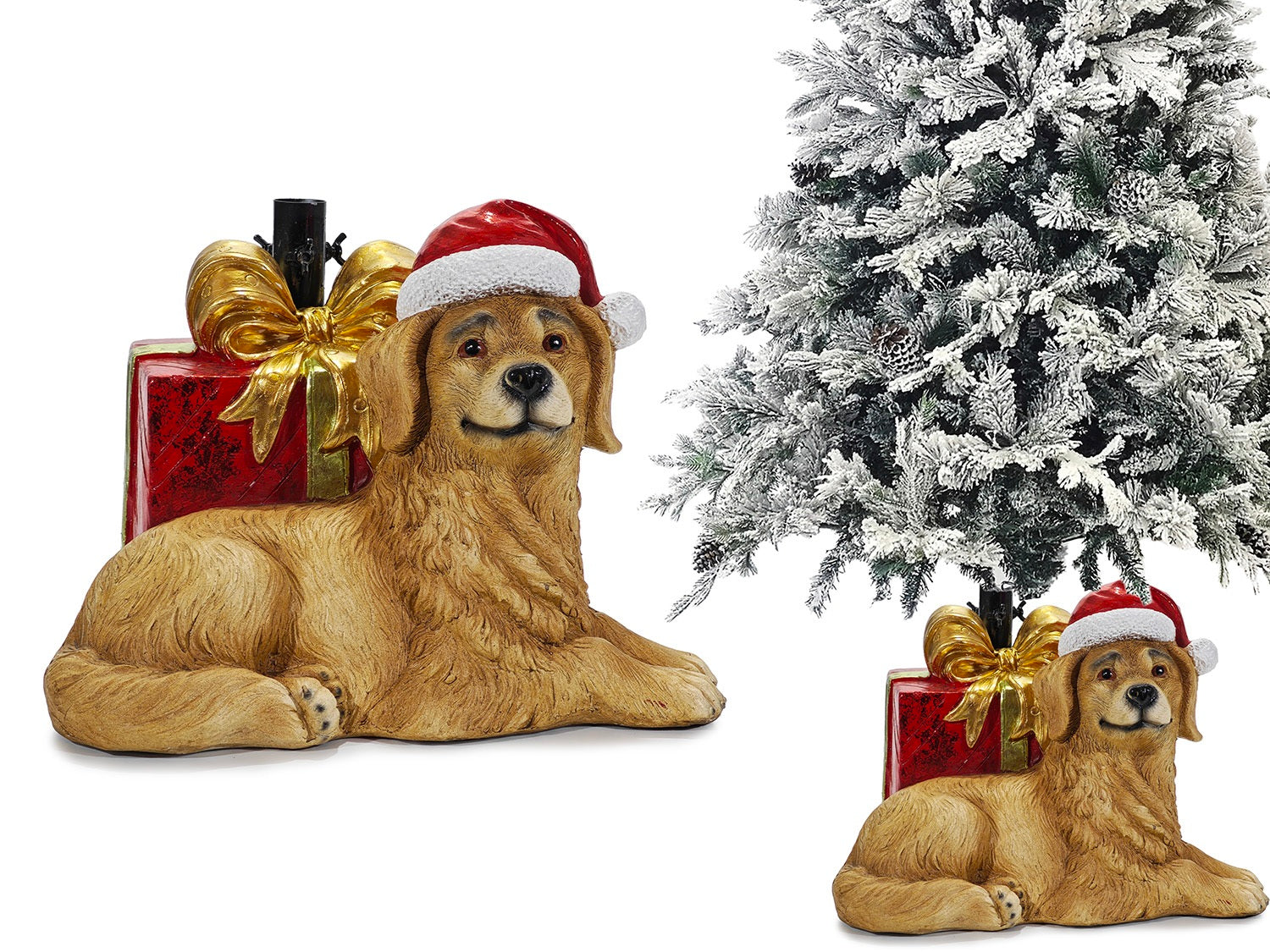 Base per albero di natale cane con pacchi regalo | rohome