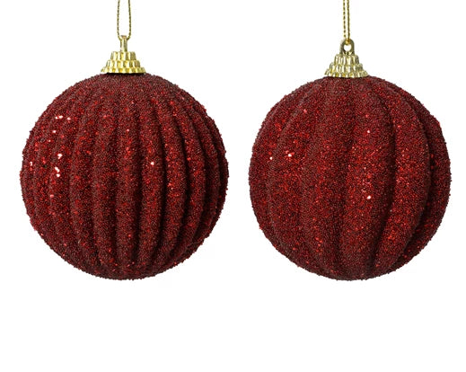 Red Christmas ball with glitter | rohome