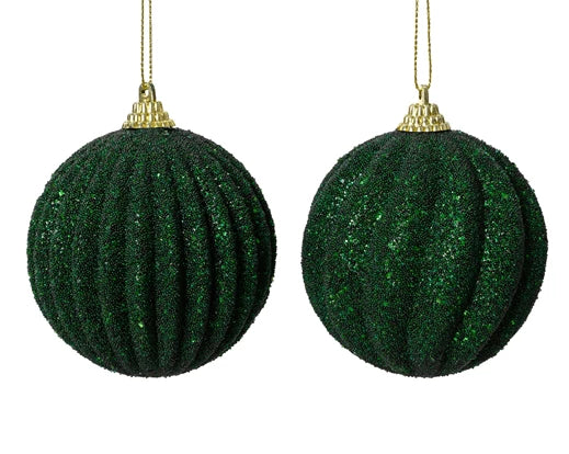 Green Christmas ball with beads | rohome