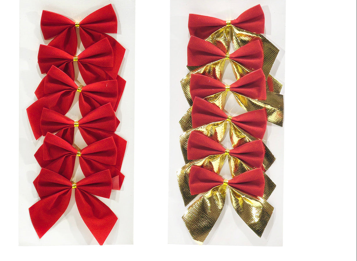 Set 6 fiocchi in velluto rossi o oro | rohome