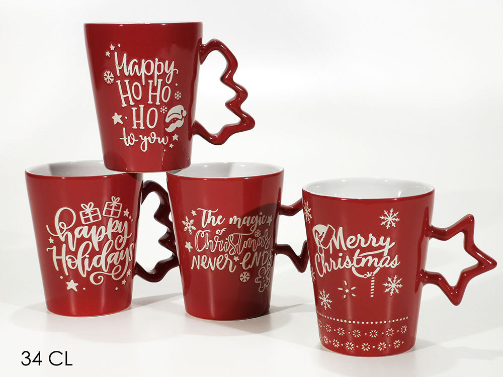 White or red Christmas dolomite mug | rohome