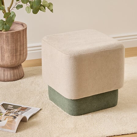 Pouf 2 in 1 colore grigio e verde | Rohome