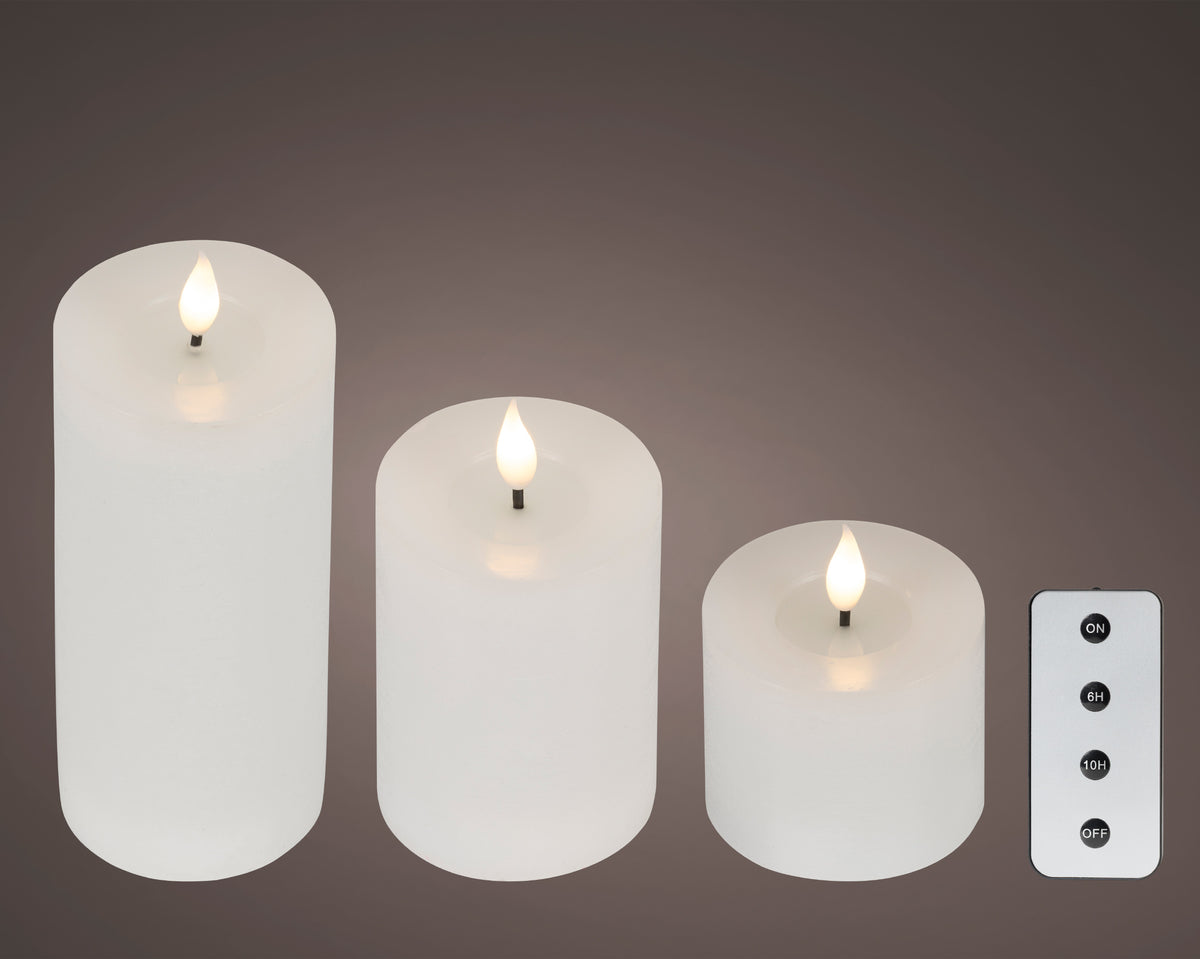 Set Candela a LED con stoppino realistico e braciere in resina | Rohome