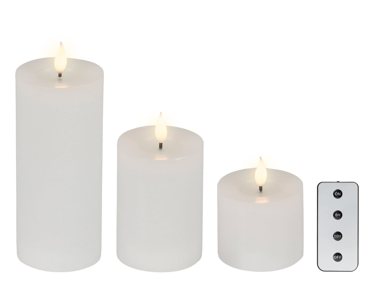 Set Candela a LED con stoppino realistico e braciere in resina | Rohome