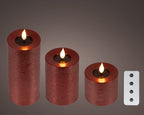 Set Candela a LED rossa con stoppino realistico e braciere in resina | Rohome
