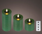 Set Candela a LED verde con stoppino realistico e braciere in resina | Rohome
