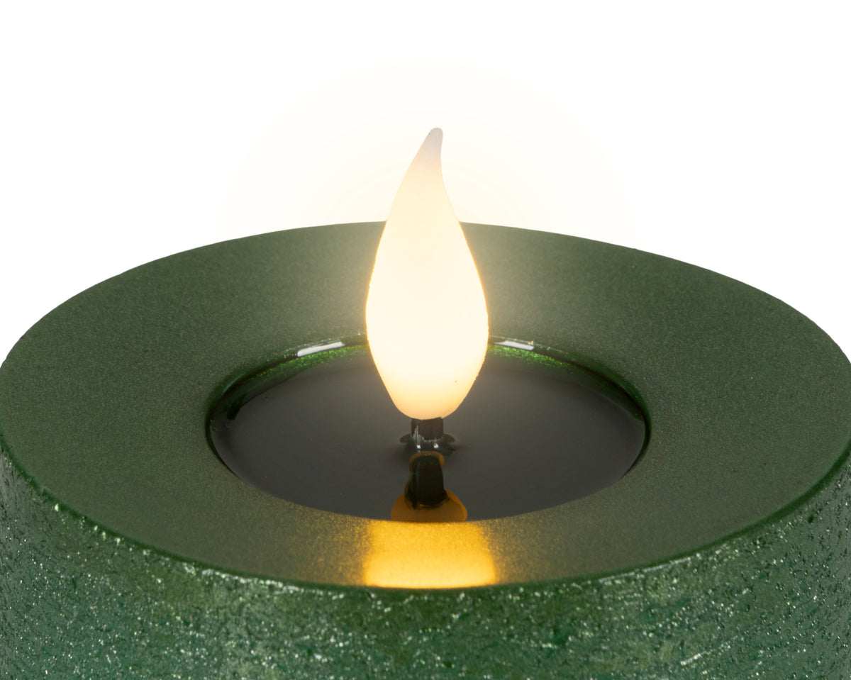 Set Candela a LED verde con stoppino realistico e braciere in resina | Rohome
