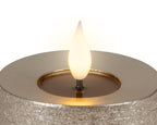 Set Candela a LED silvrer con stoppino realistico e braciere in resina | Rohome