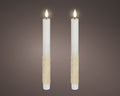 Set 2 Candele a stelo LED effetto fiamma colore bianco | Rohome
