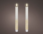 Set 2 Candele a stelo LED effetto fiamma colore bianco | Rohome