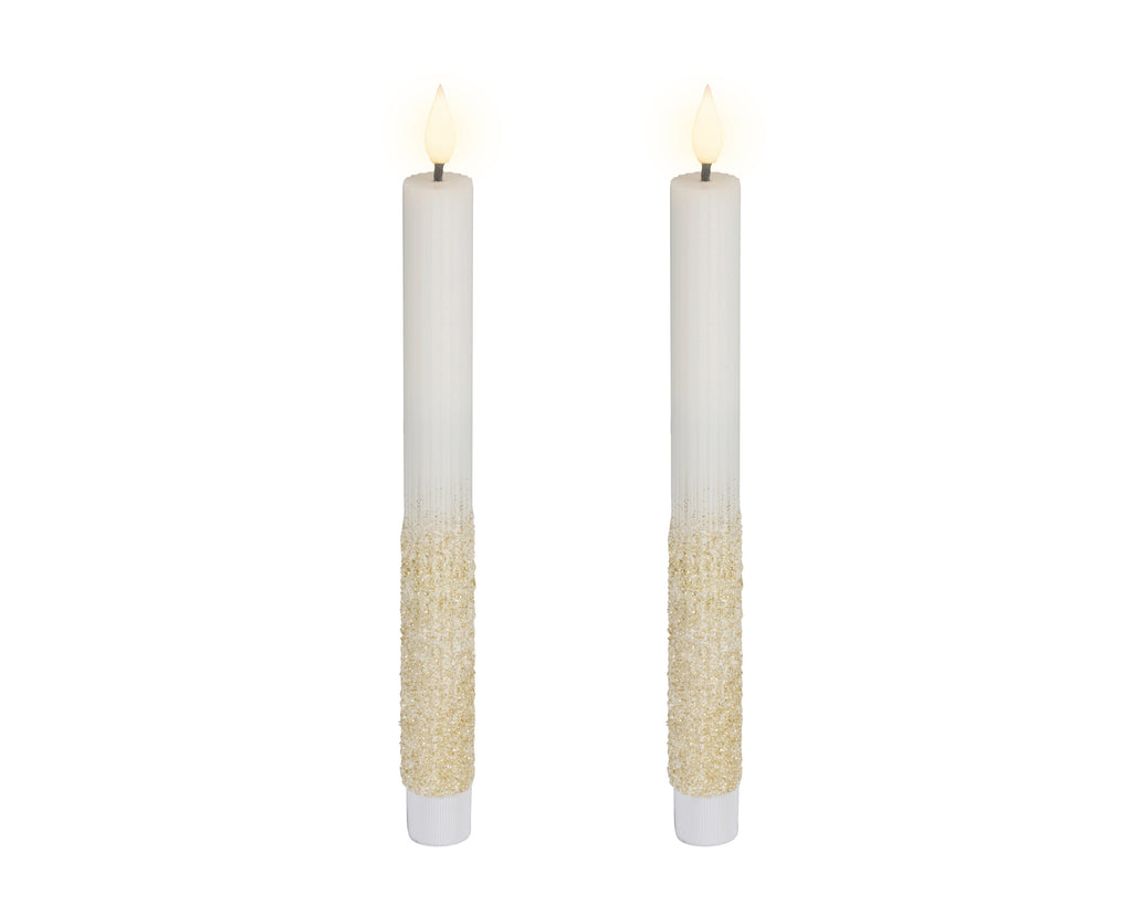 Set 2 Candele a stelo LED effetto fiamma colore bianco | Rohome