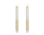 Set 2 Candele a stelo LED effetto fiamma colore bianco | Rohome