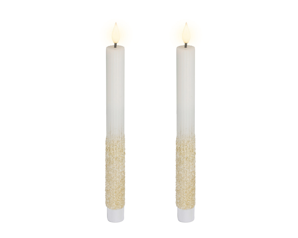 Set 2 Candele a stelo LED effetto fiamma colore bianco | Rohome