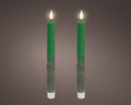 Set 2 Candele a stelo LED effetto fiamma colore verde | Rohome