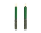 Set 2 Candele a stelo LED effetto fiamma colore verde | Rohome