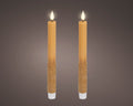 Set 2 Candele a stelo LED effetto fiamma colore gold | Rohome