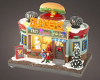 Scenografia villaggio di natale fast food burgers | rohome