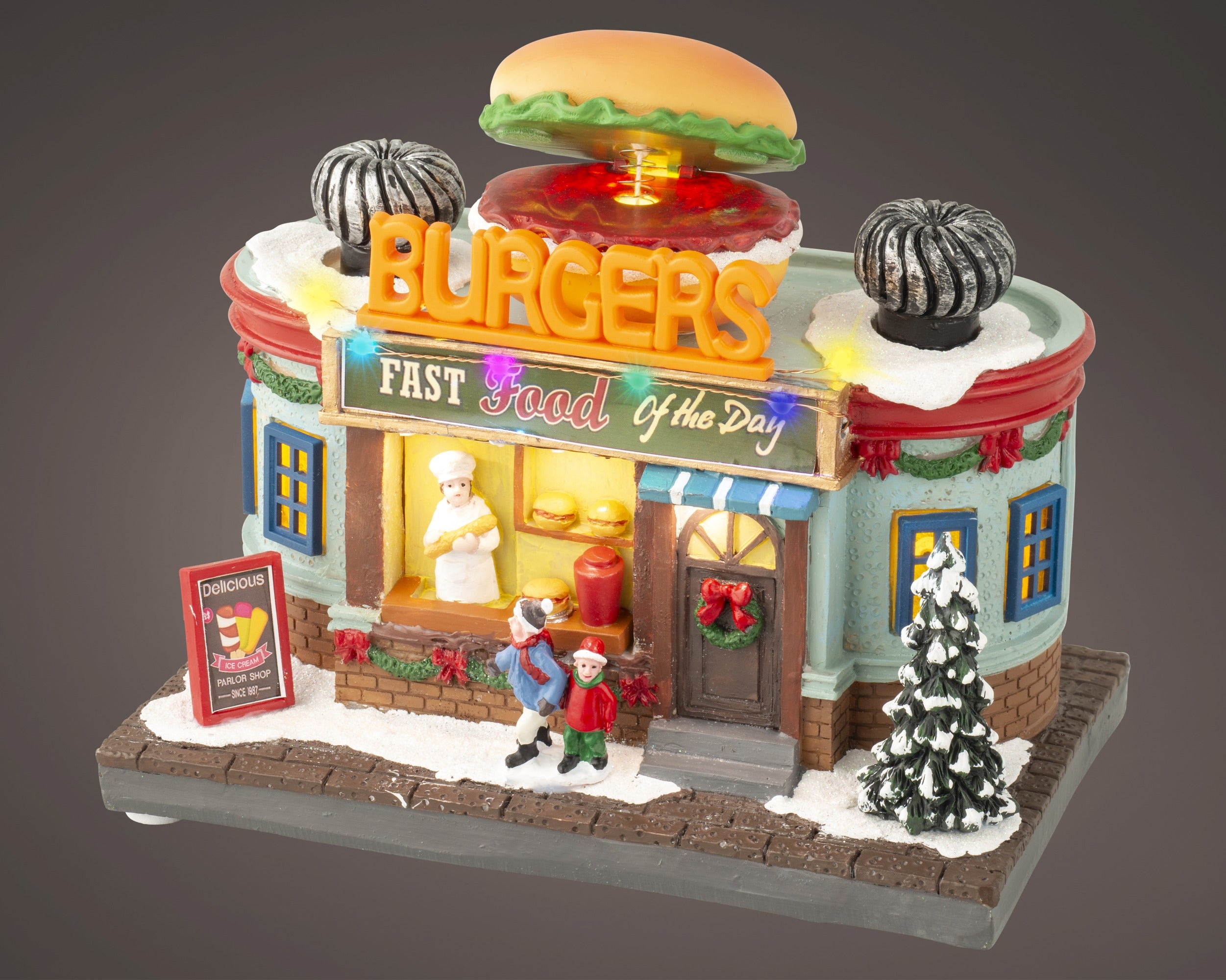Scenografia villaggio di natale fast food burgers | rohome