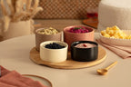 Set aperitivo con 4 ciotole e con vassoio in legno | Rohome