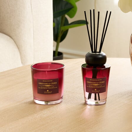Confezione regalo profumo ambiente e candela melograno e cedro | Rohome