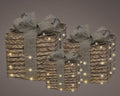 Set 3 decorazioni pacco regalo con led brown | rohome