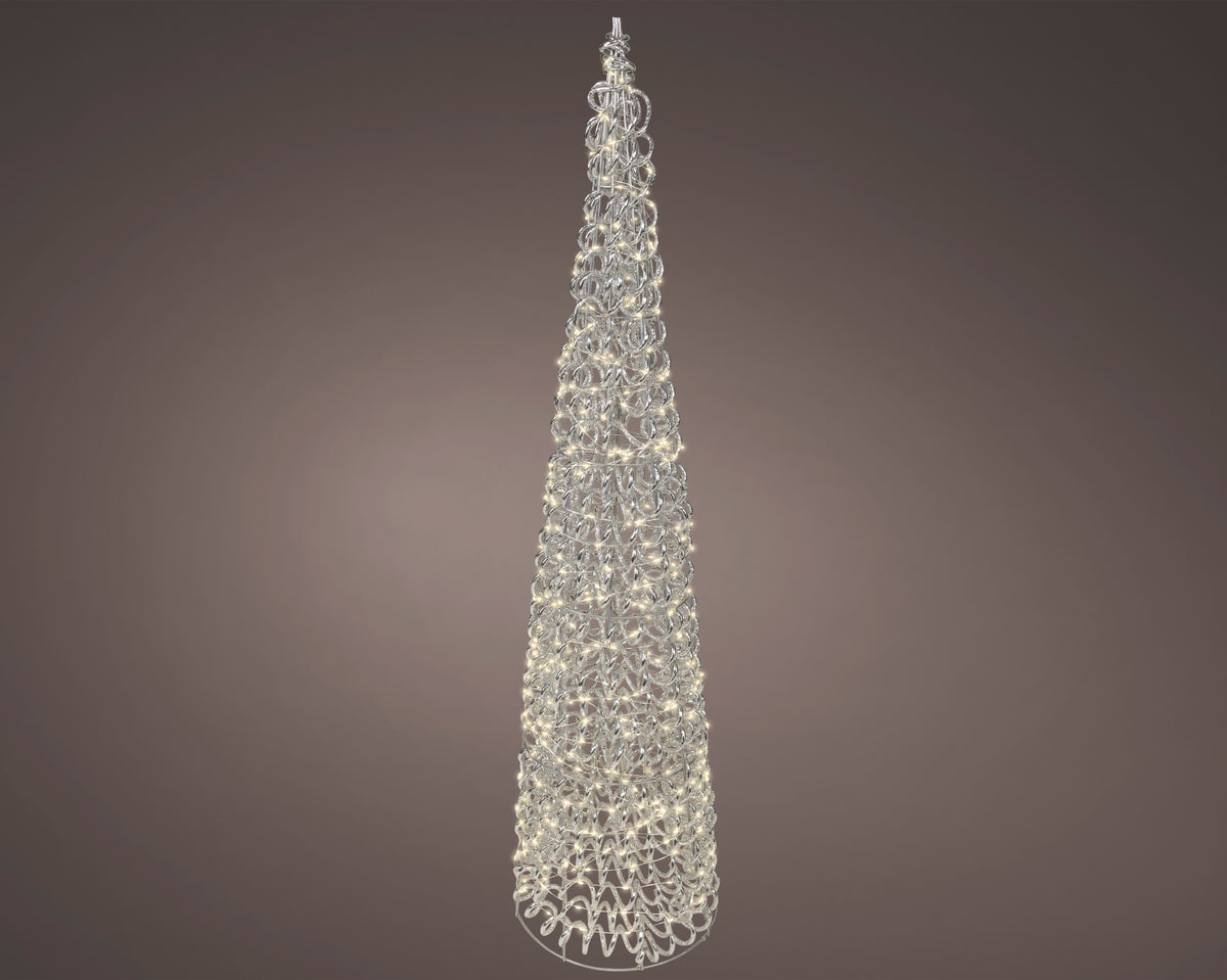 Albero di natale cono con 500 micro led per esterno silver | rohome