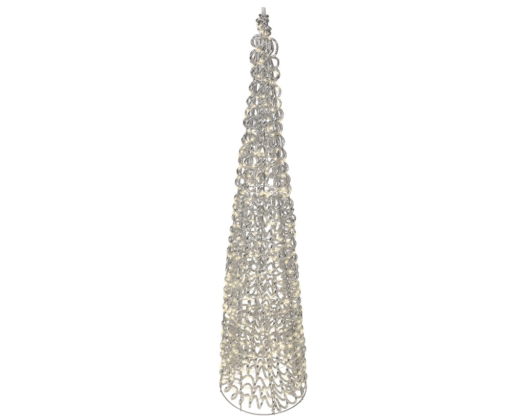 Albero di natale cono con 500 micro led per esterno silver | rohome