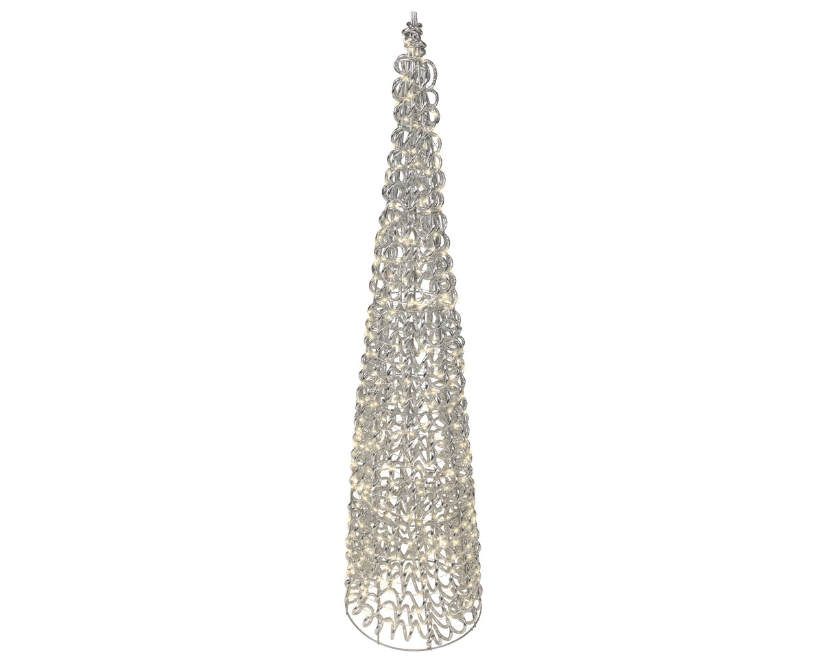 Albero di natale cono con 500 micro led per esterno silver | rohome