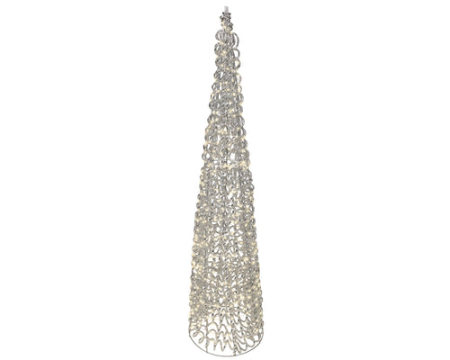 Albero di natale cono con 500 micro led per esterno silver | rohome