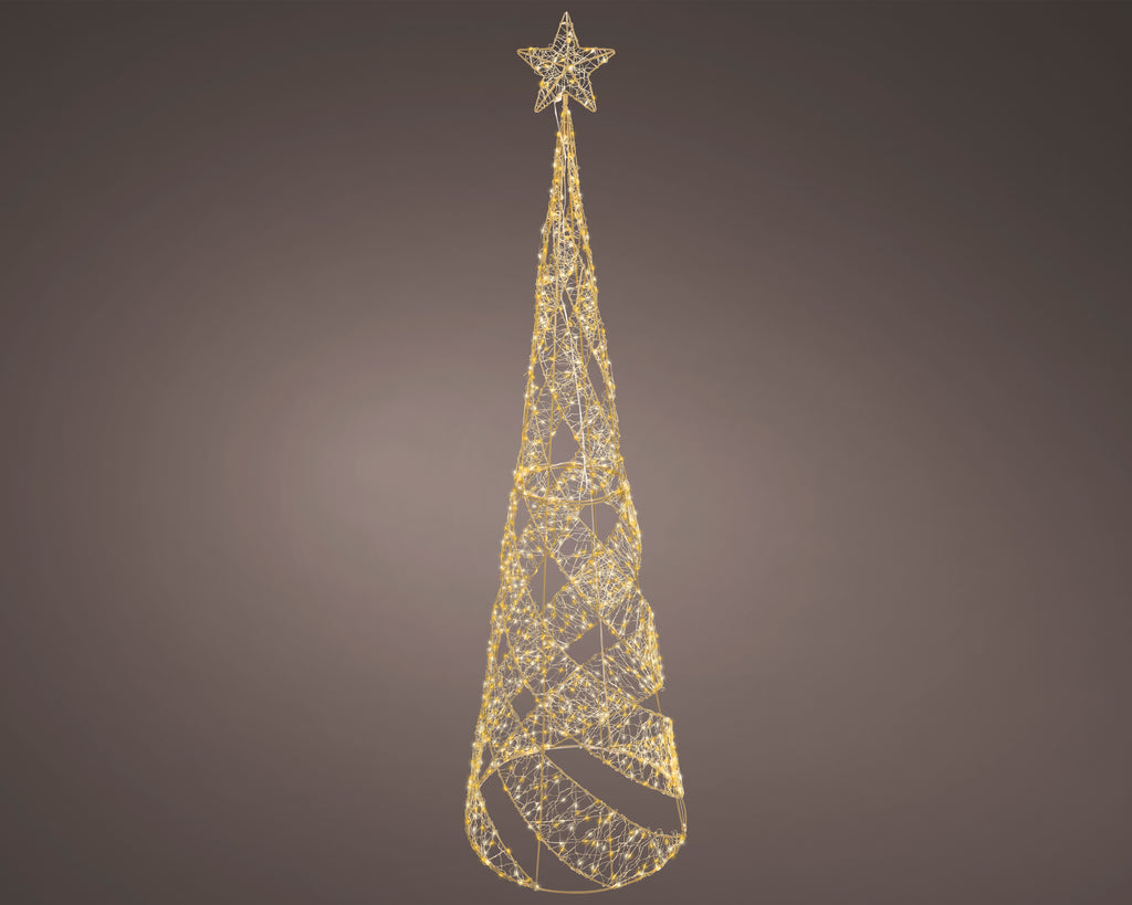 Albero di natale cono gold con 500 led e stella | rohome