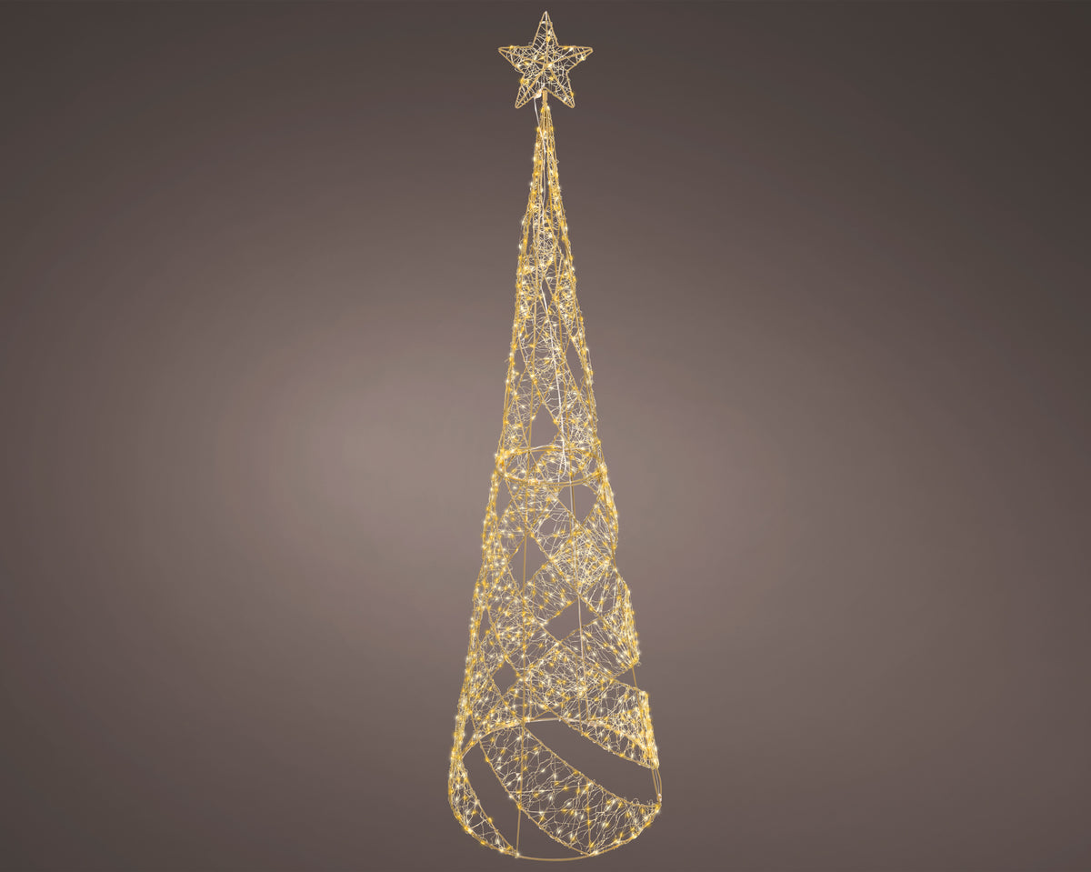 Albero di natale cono gold con 500 led e stella | rohome