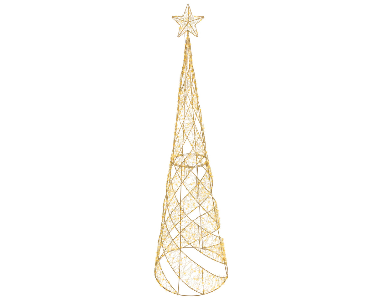 Albero di natale cono gold con 500 led e stella | rohome