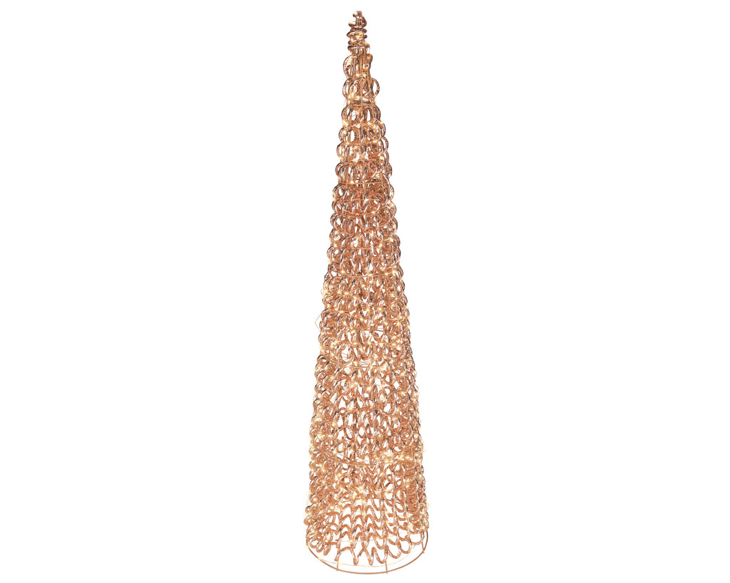Albero di natale cono con 500 micro led per esterno rose gold | rohome