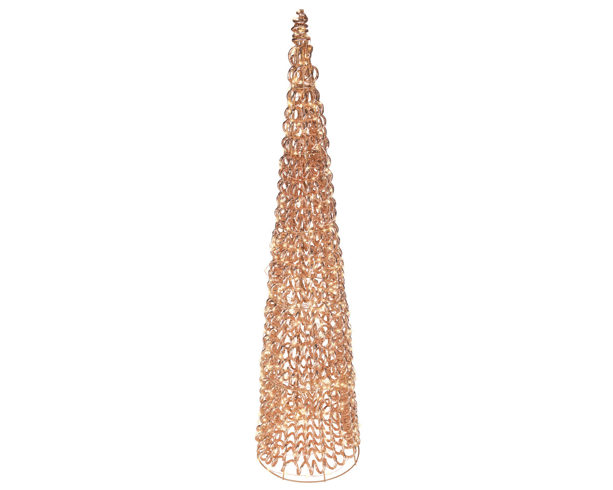 Albero di natale cono con 500 micro led per esterno rose gold | rohome