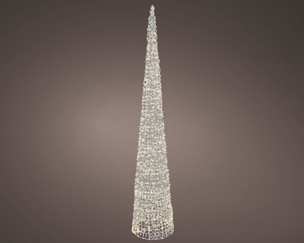 Albero di natale cono con 1800 micro led per esterno silver | rohome