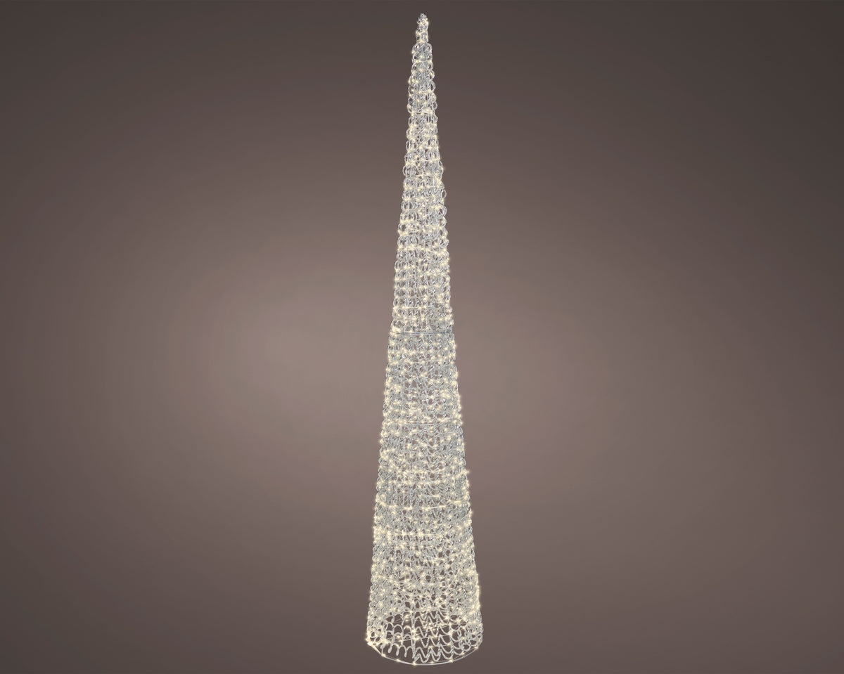 Albero di natale cono con 1800 micro led per esterno silver | rohome