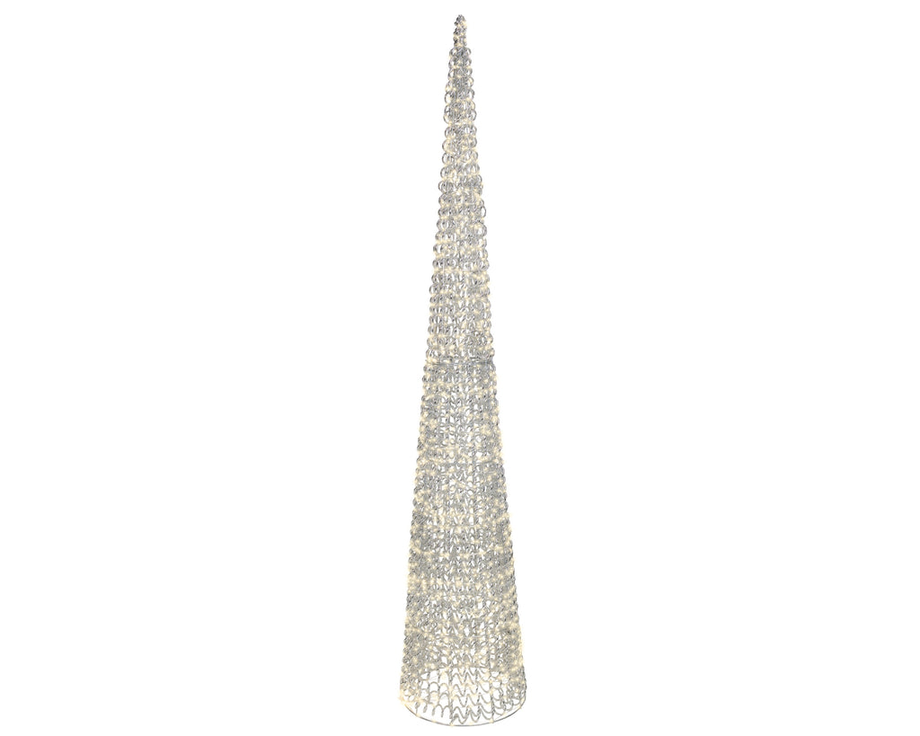 Albero di natale cono con 1800 micro led per esterno silver | rohome