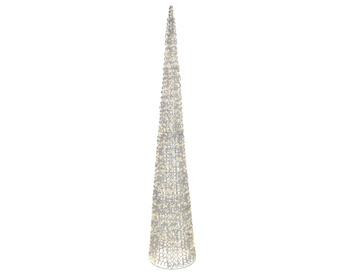 Albero di natale cono con 1800 micro led per esterno silver | rohome