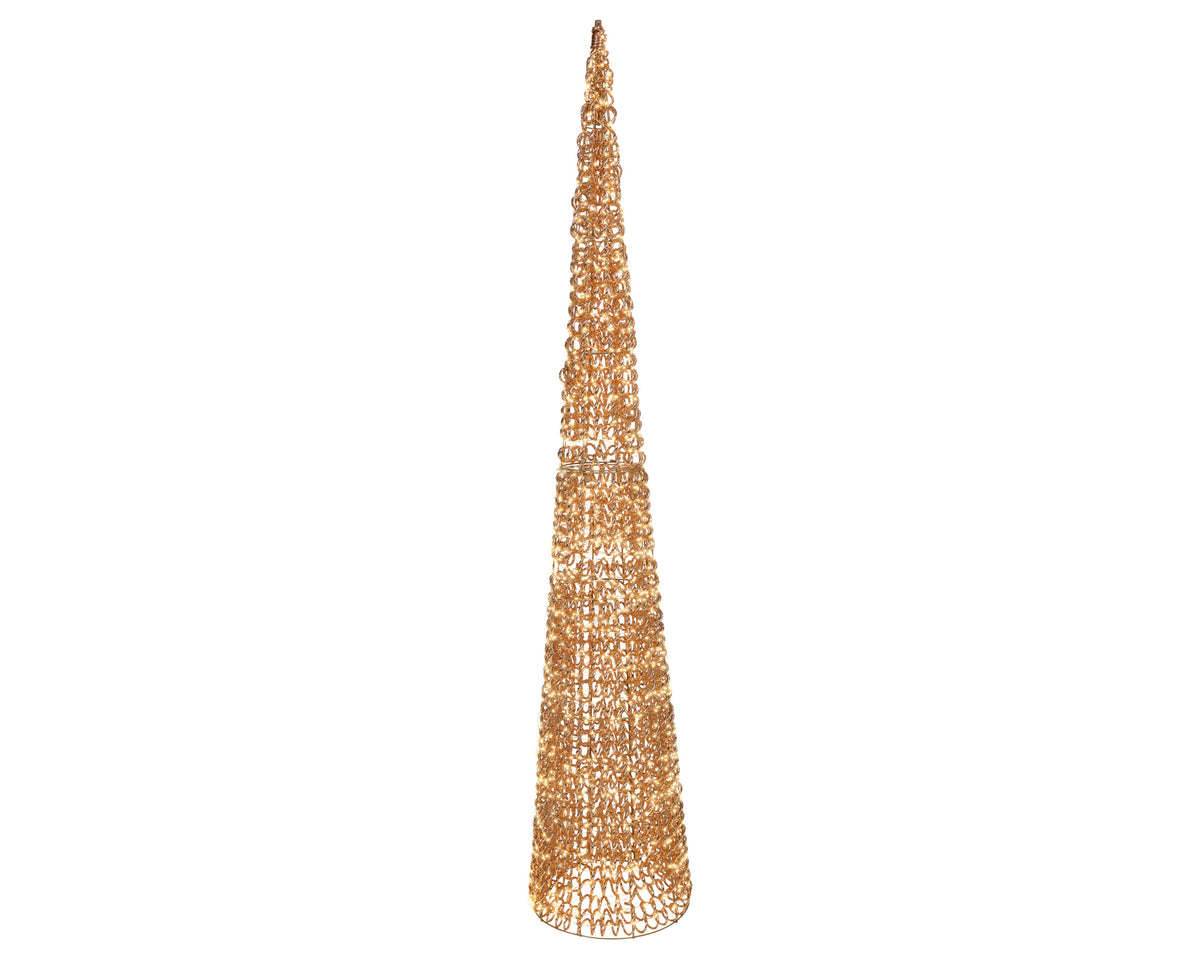 Albero di natale cono con 1800 micro led per esterno rose gold | rohome