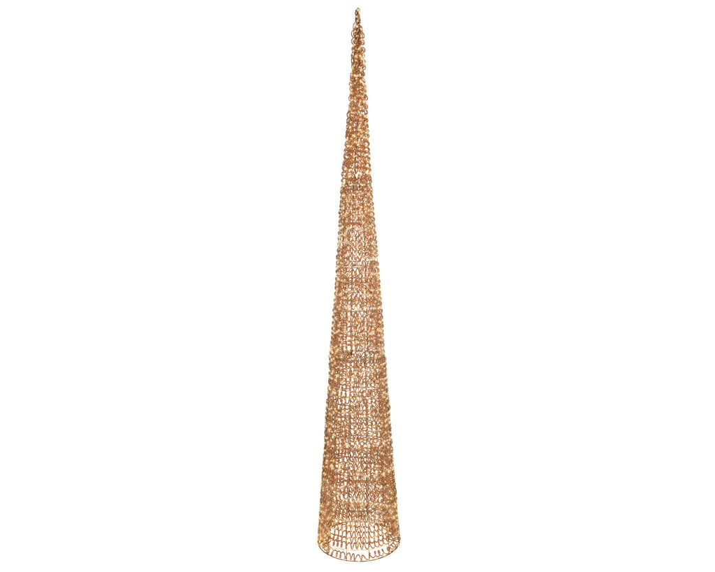 Albero di natale cono con 3200 micro led per esterno rose gold | rohome