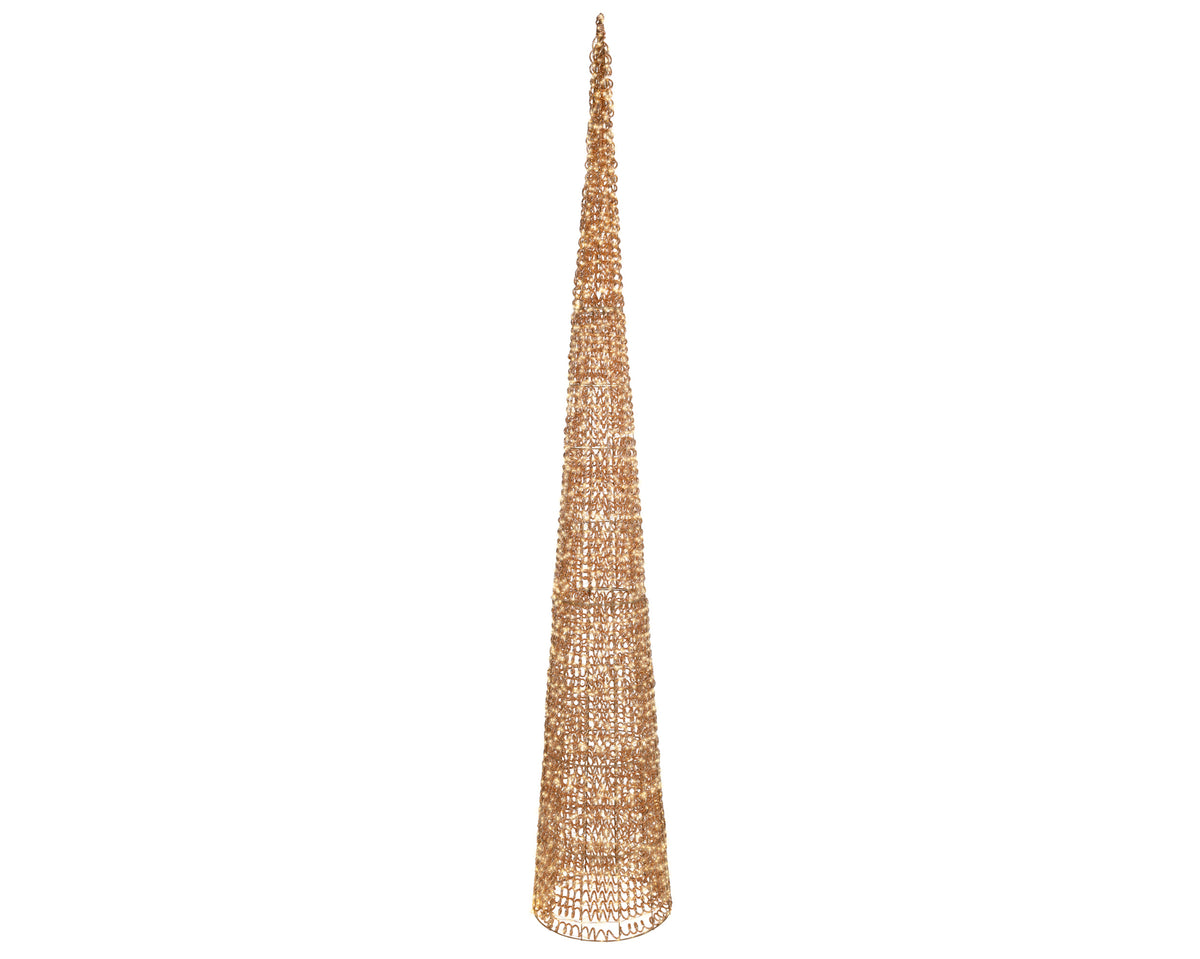 Albero di natale cono con 3200 micro led per esterno rose gold | rohome