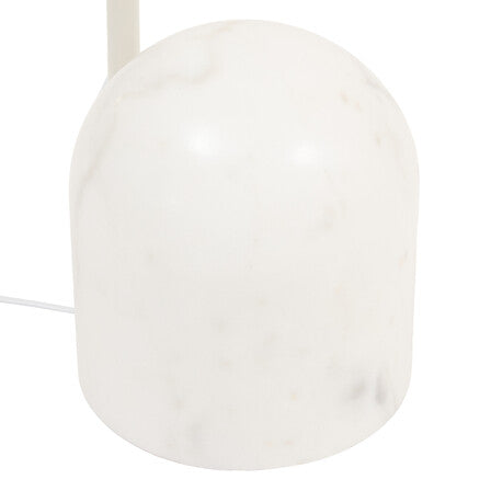 Lampada da terra arco in metallo bianco e marmo | rohome